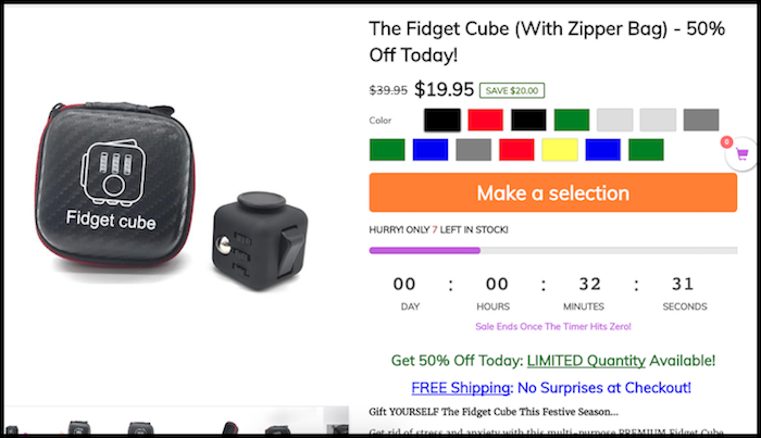 Fidget Cube Common Panda Shopify Product Page