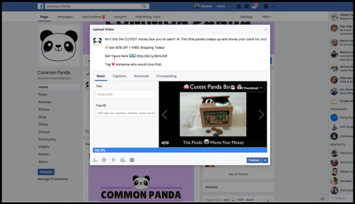 Common Panda Shopify Stores Facebook Post