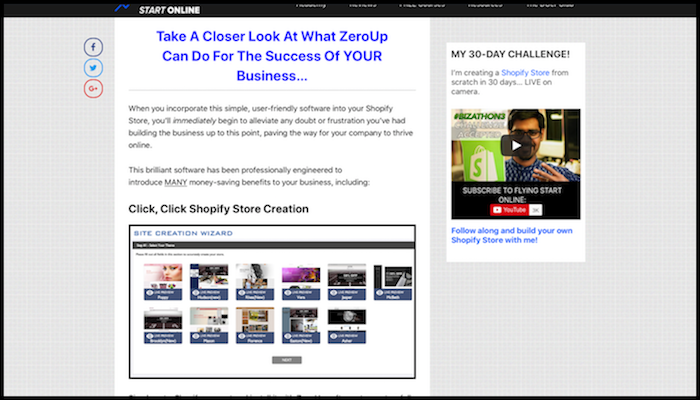 ZeroUp Review Example How Websites Make Money